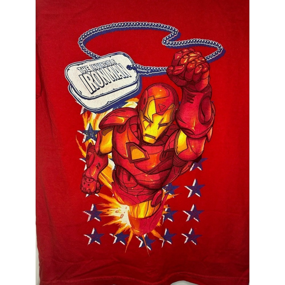 Vintage Y2k Marvel The‎ Invincible Iron Man Dog Tag T-Shirt No Flaws Mens Medium